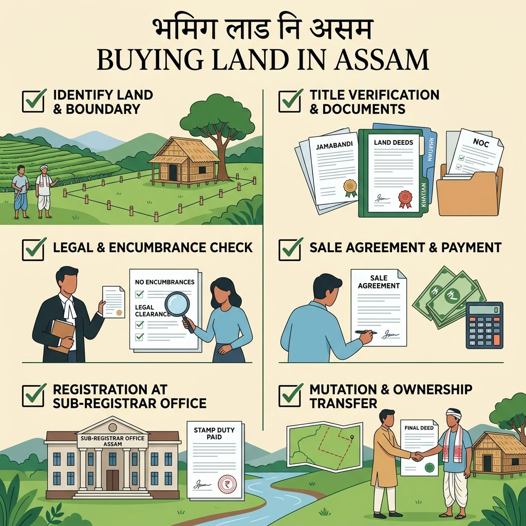 Complete Checklist for Buying Land in Assam: 20 Critical Verification Steps (2026)