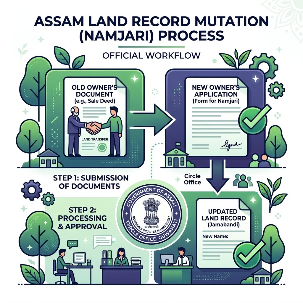 How to Check Namjari / Land Mutation Status in Assam Online (2026)